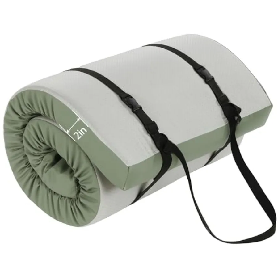 

Складной коврик для йоги толщиной 2 дюйма (72''x24'') с покрытием из искусственной кожи для йоги, пилатеса, растяжки, с дополнительной подкладкой, черный