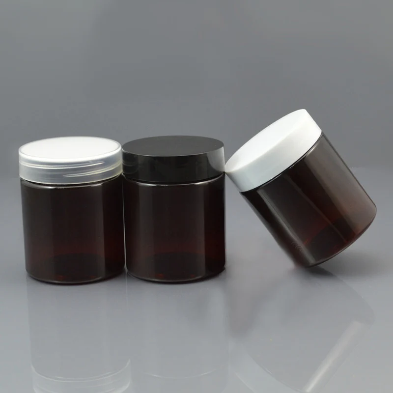 

80G brown PET bottle/pot/jar few color lid essence/gel/cream/mask/body scrub/moisturizer serum cosmetic packing skin care