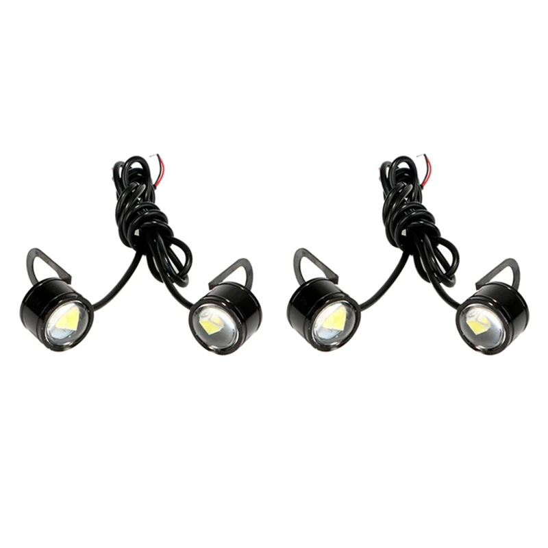 

4 Pcs White LED Motorcycle Headlight Spotlight Driving Daytime Running Light Lamp