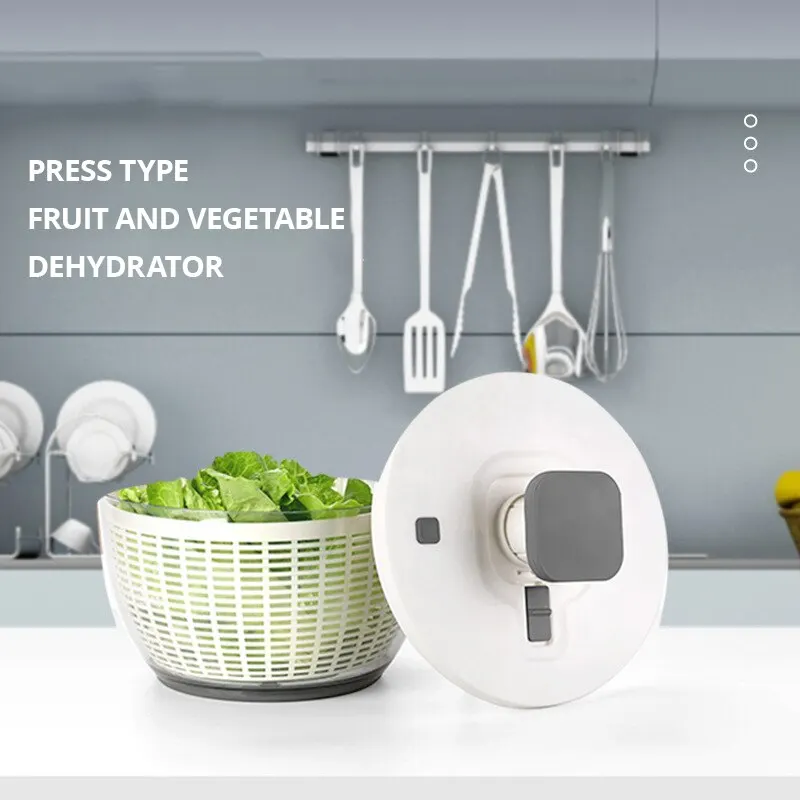 Press Type Vegetable Dehydrator Fruit Dryer Household Large Capacity Dehydrator Kitchen Accessories Drain Salad Basket Gadgets