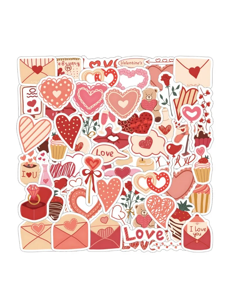 AliExpress NONE 50pcs Cartoon Love Element Graffiti Stickers, Aesthetics Stickers Water Bottle,Skateboard,Decal Party Supply Bicycle Sticker