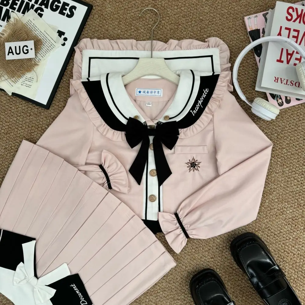 JK Uniforme Giapponese Coreano Vestito Da Marinaio College a maniche lunghe a maniche corte Uniforme Scolastica Carino Gioco di Ruolo Ragazze Stagioni