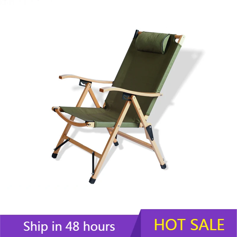 

YTYIN Portable Solid Beech Folding Reclining Chair Modern Outdoor Aluminum Furniture for Camping Picnics Dining Parks