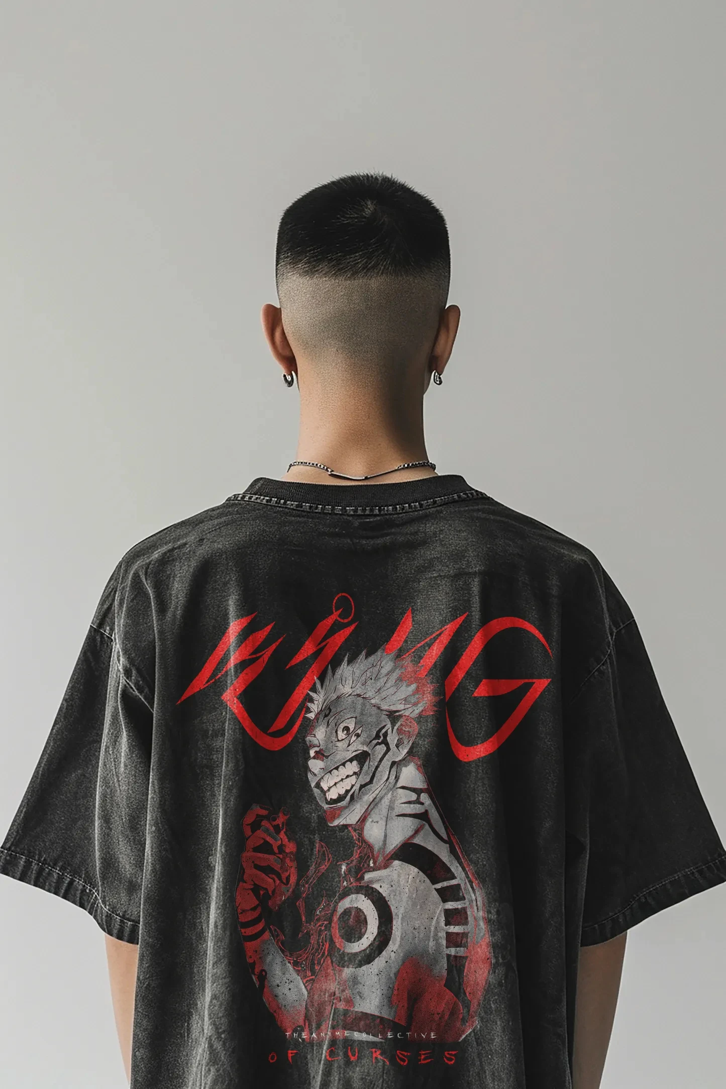 أنيمي Jujutsu Kaisen Ryomen Sukuna Harajuku خمر غسلها تي شيرت القطن الرجال الشارع الشهير المتضخم النساء قصيرة الأكمام للجنسين Y2k