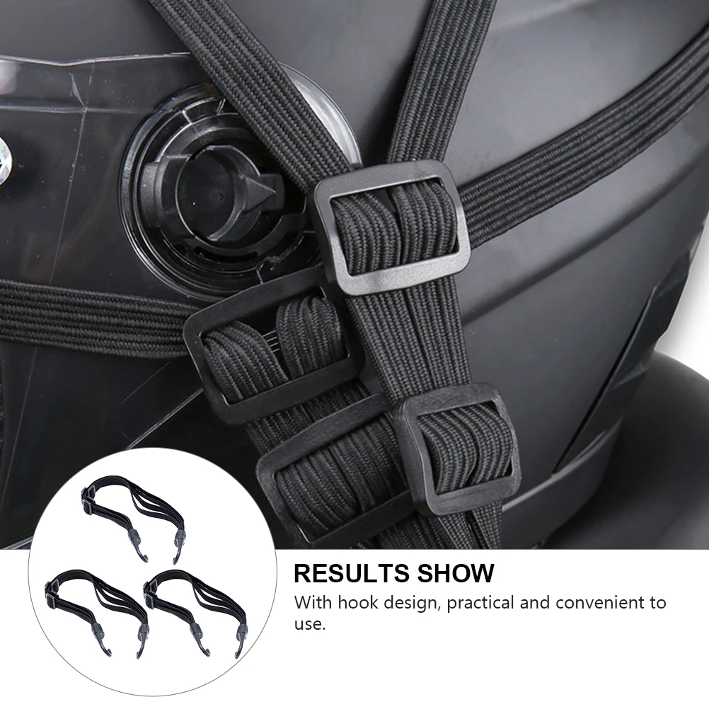 

3 Pcs Luggage Rope Adjustable Elastic Polyester Bike Strapping Tie-down Fixed Cargo Bungee Hook Practical Selected Affordable