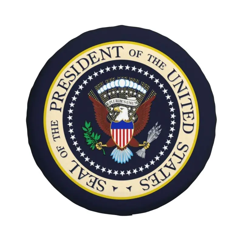 Custom Seal Of The President Of The United States Spare Wheel Cover for Jeep Honda RV Donald Trump USA Seal Logo Tire Protector