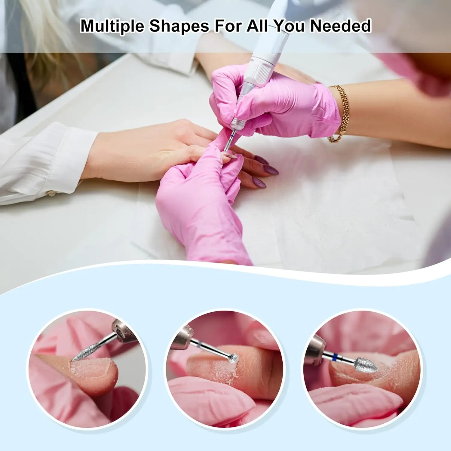 Kit Elétrico de Brocas De Unhas, Rebarba Rotativa, Acessórios De Cutícula, Ferramentas De Manicure, Arquivos De Pedicure, 3/32, 10 Pcs, 1 Conjunto