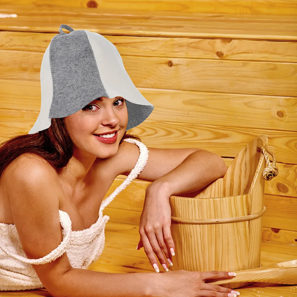 2 Pcs Felt Sauna Hat Thickened Hats Portable Supply for Bathing Caps Water Absorption Women