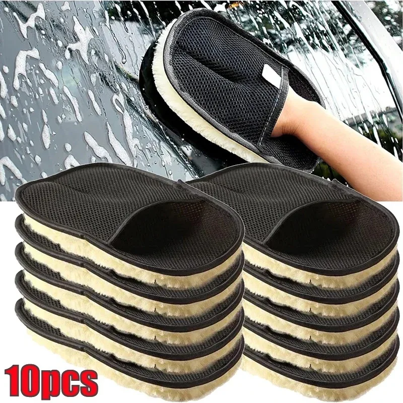 1-10PCS Car Wash Gloves Ultra-Fine Microfiber Lint-Free Scratch-Free Cleaning Gloves Suitable For Car Detailing Cars Furniture