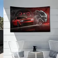 Dodge SRT bandera de carreras Flag Polyester Digital Printing Banner for Garage Wall Art Out Door Decoration With Brass Grommets