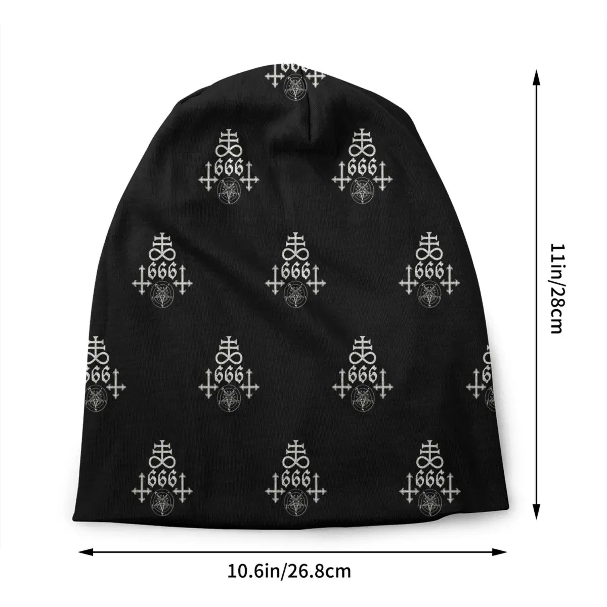 Leviathan Cross Satan 666 Bonnet Hats Fashion Knitting Hat For Autumn Winter Warm Baphomet Satanic Symbols Skullies Beanies Caps