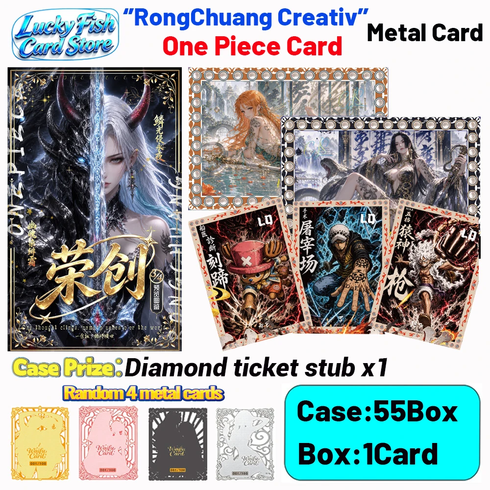 Wholesale 2026 New RongChuang Club One Piece Metal Card Luffy Zoro Collections Card Hobby Collectibles CardsChild Gifts Toys