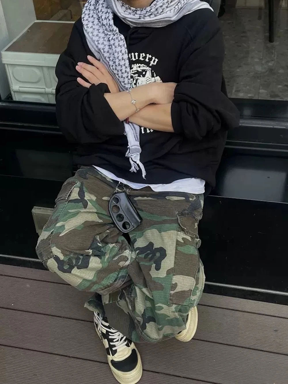 Pantaloni cargo mimetici patchwork a gamba larga staccabili al ginocchio streetwear per uomo donna tuta colorata dritta oversize