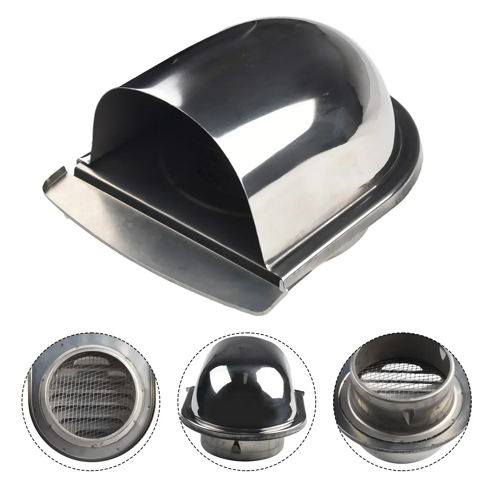 100/150mm Thickened Stainless Steel U-shaped Vent Cover Wall Air Vent Extract Valve Grille Ducting Cover Exhaust Cap