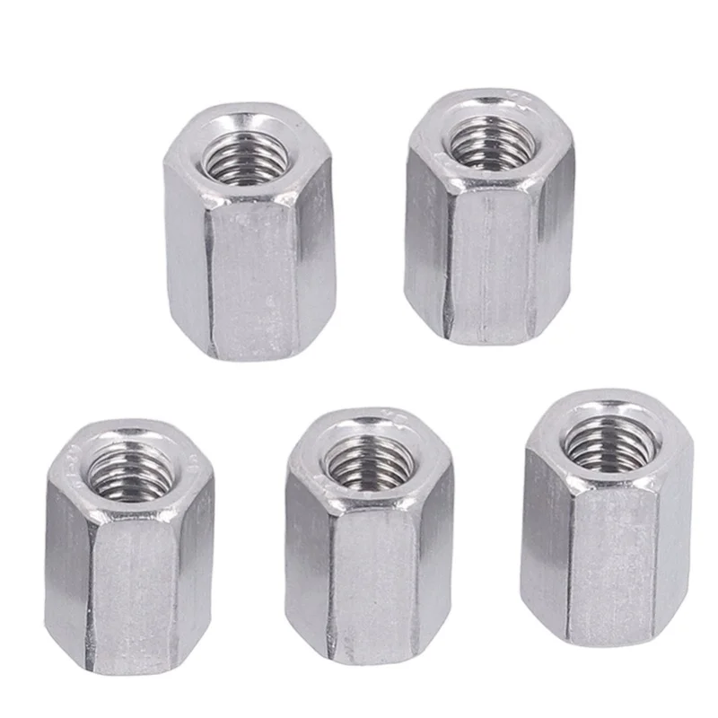 20Pcs Hex Coupling Nut Set Connector 304 Stainless Steel Industrial Fastener M6x1.0 10 L15mm