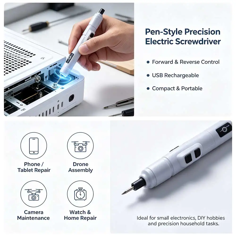 Multi-function Wireless Cordless Electric Screwdriver 3.6V Rechargeable Power Drill 250r/Min Electric Screwdriver Pen Home
