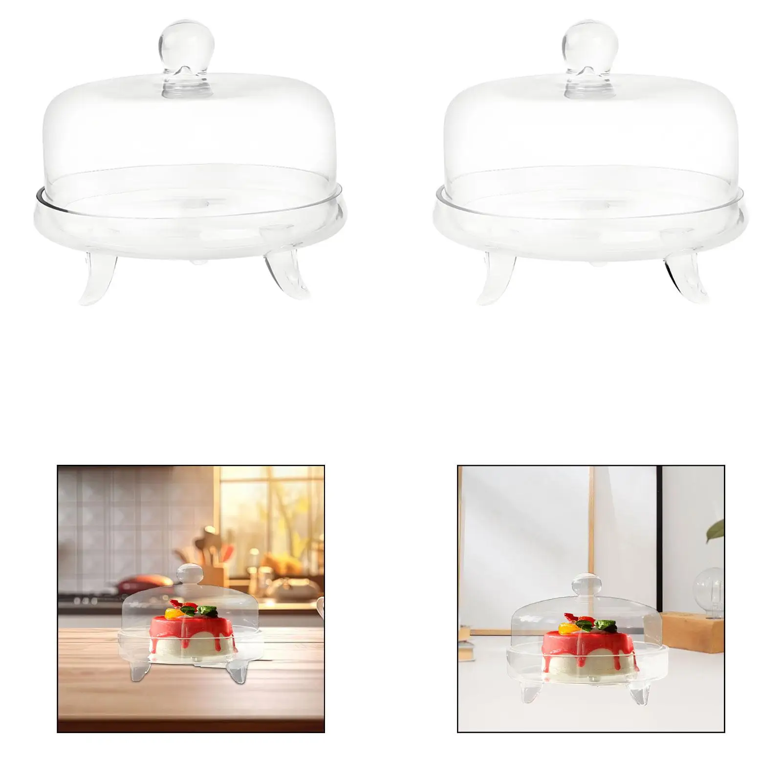 Cake Stand with Dome Lid Dessert Tray for Wedding Festive Party Holiday