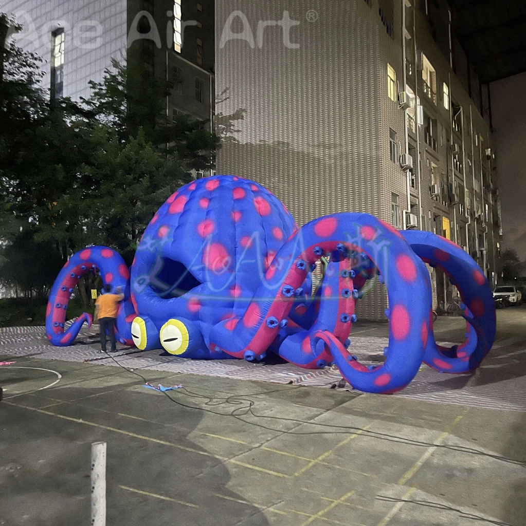 

12 Meters Inflatable Octopus DJ Booth Inflatable Octopus with Air Blower For Music Festival Carnival Stage Event