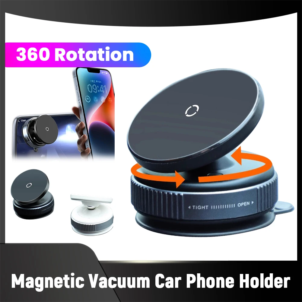 

Магнитный вакуумный автомобильный держатель для телефона Magsafe 360° ° Поворотная навигационная подставка на присоске для iPhone/Samsung/Xiaomi