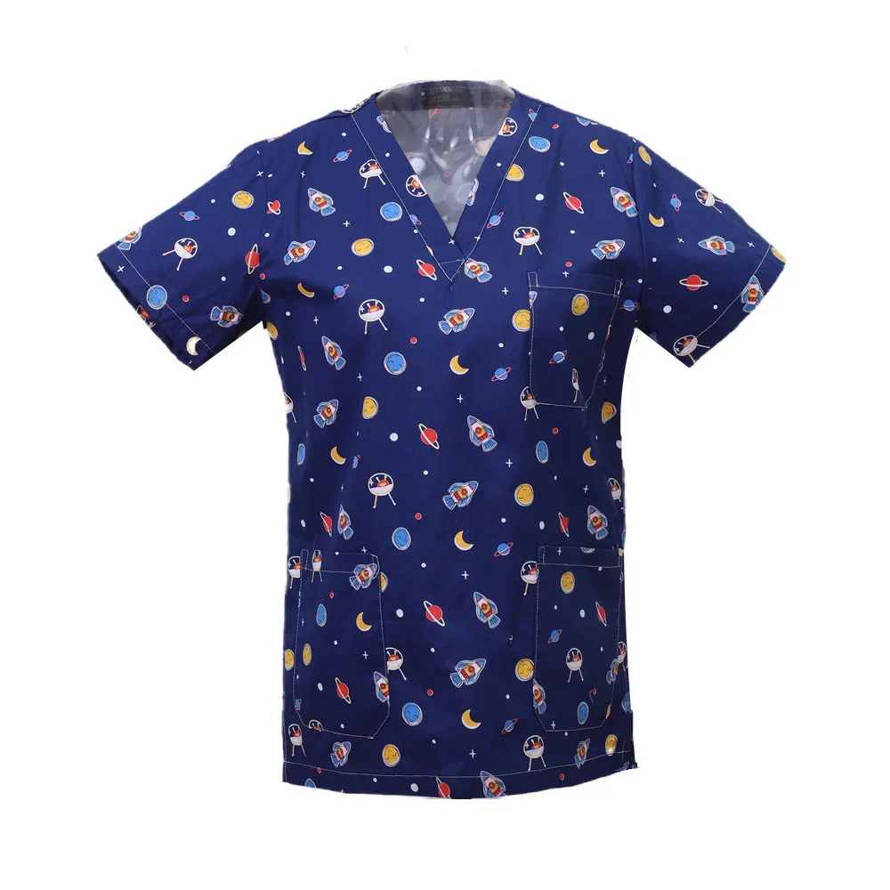 Nuovi vestiti stampati, tuta per lavare le mani da dottore divisa a maniche corte, sala chirurgica estiva in cotone sottile