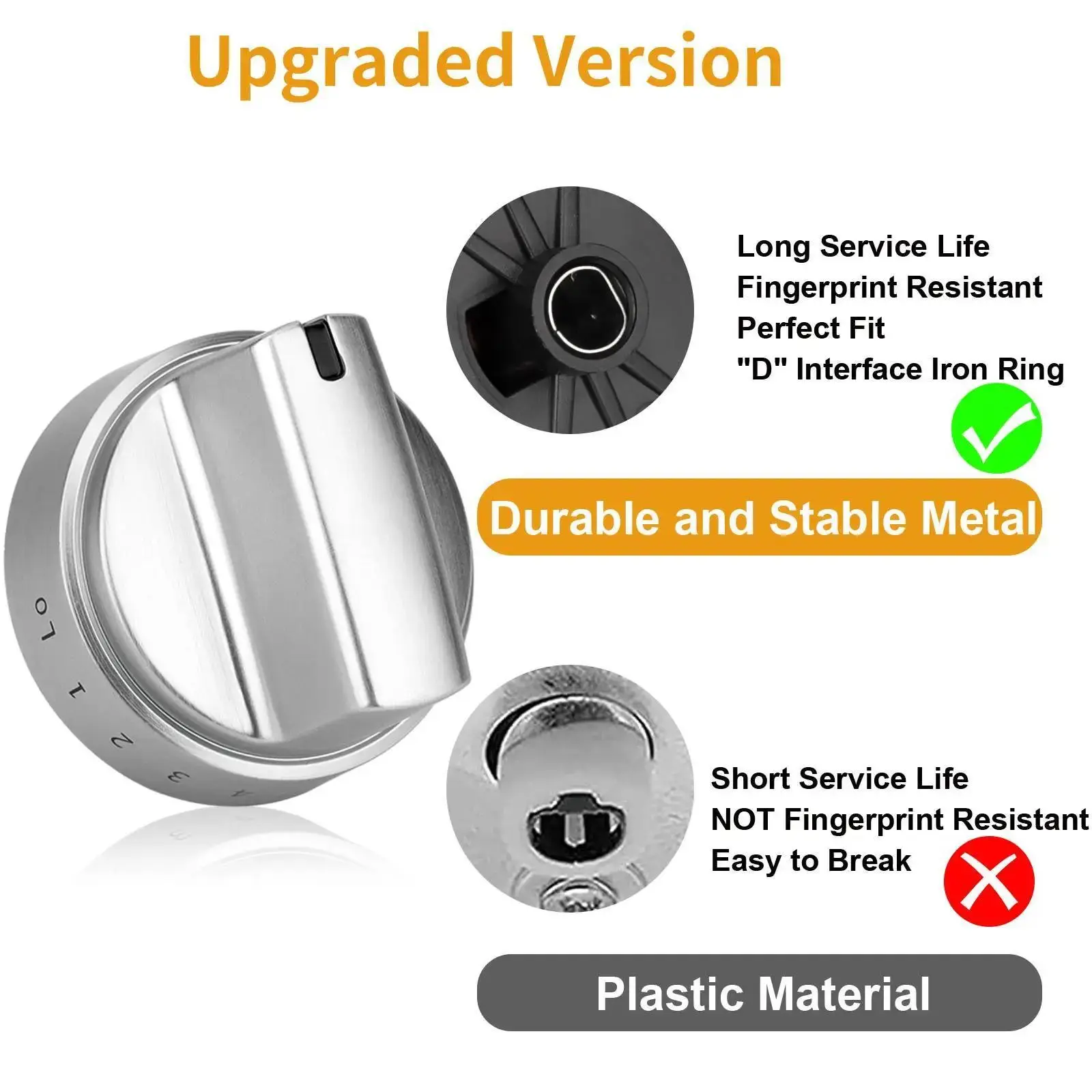 5Pcs GE Stove Knob Replacement WB03X24818 AP5989029 PS11729081 4363588, Gas Range Cooktop Control Knobs For GE Brand