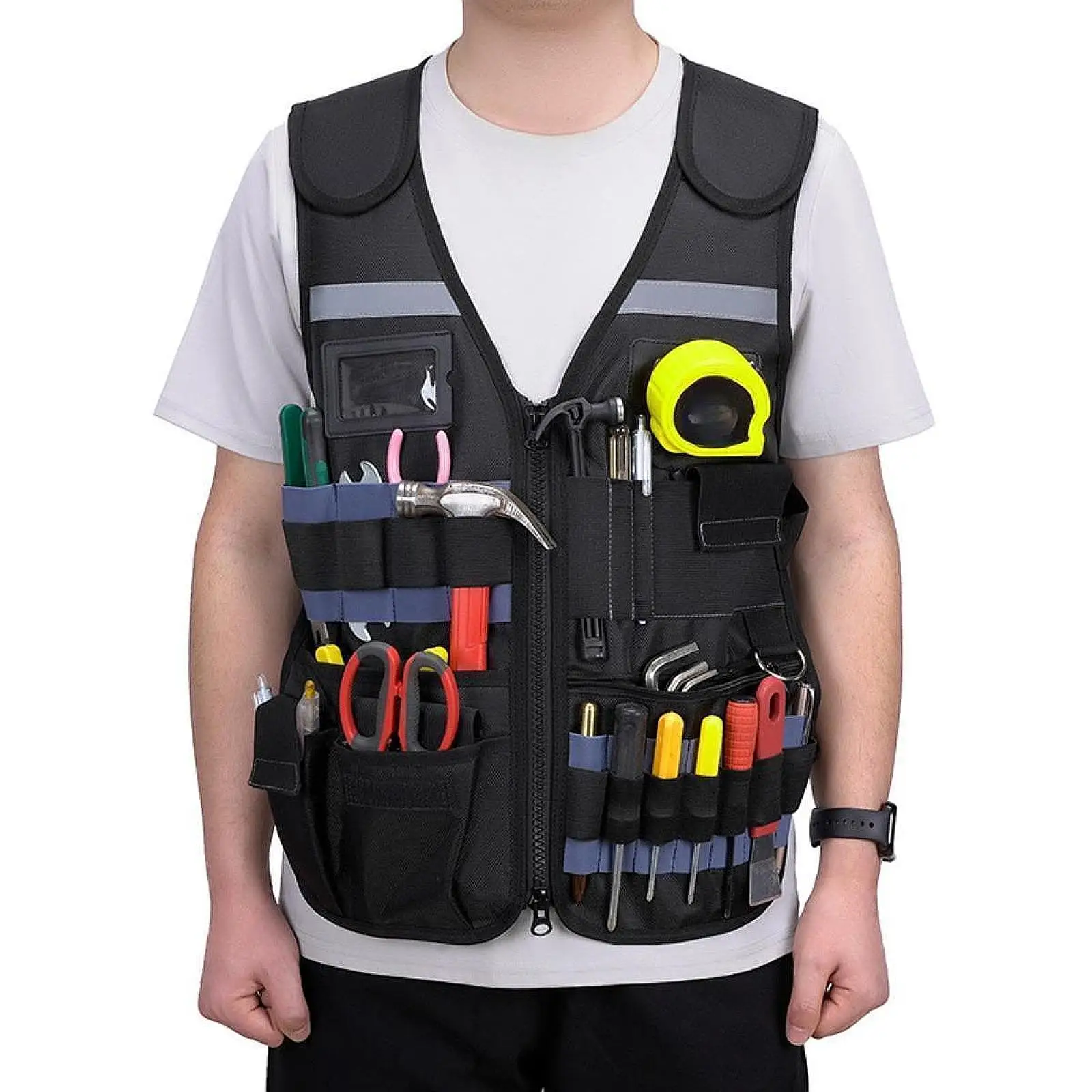 Tool Vest for Electricians with Versatile Pocket Design for Technicians and Craftsmen