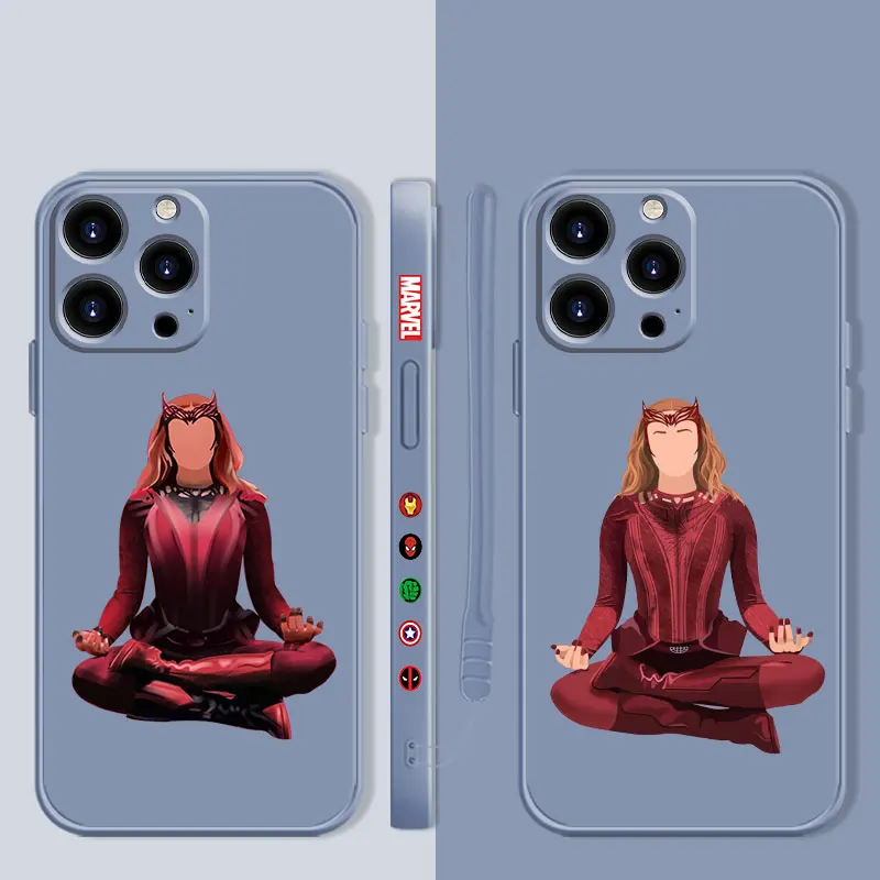 Wanda Maximoff Scarlet Witch Case for iPhone 14 13 11 12 Pro XS Max X XR 7 8 6 6S Plus Mini SE2 SE Liquid Silicone Phone Cases