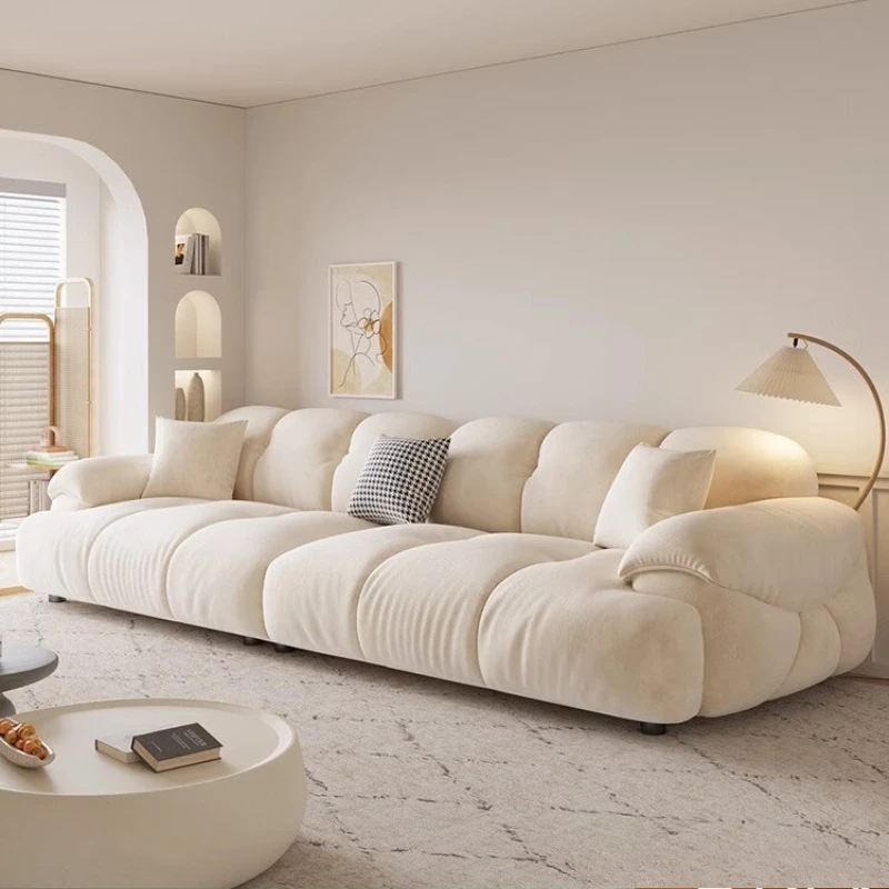 Cat Scratch Fabric Sofa Living Room Home Cream Style Armchair Velvet Office Sofa Straight Row Lounges Couch Furniture Home