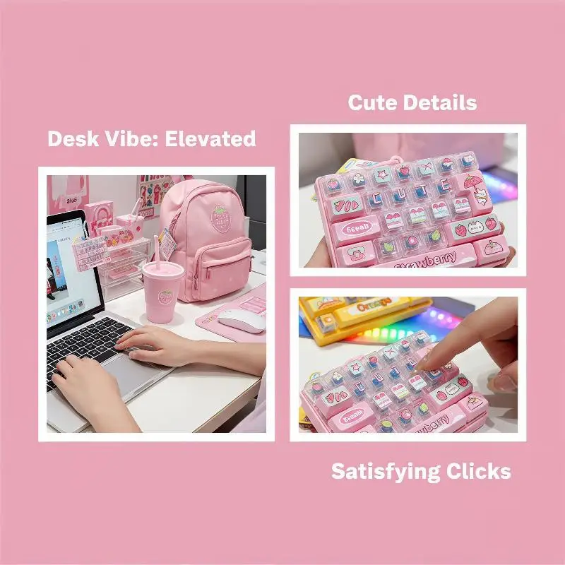 26 Key Click Button Decompression Toy Portable Anti-Anxiety Bag Pendant Mini Fidget Toy for Travel Time Killing