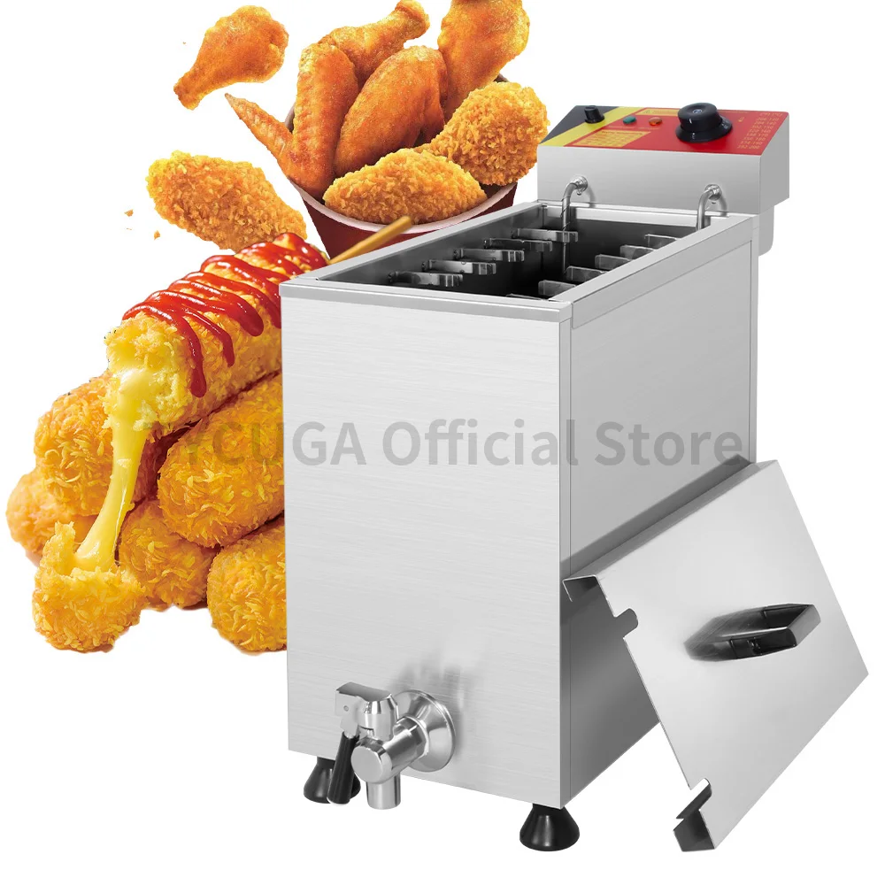 Commercial Automatic 21L Large Capacity Cheese Hot Dog Sticks Fryer Electric Deep Korean Corn Dog Fryer Machine Snack Machine