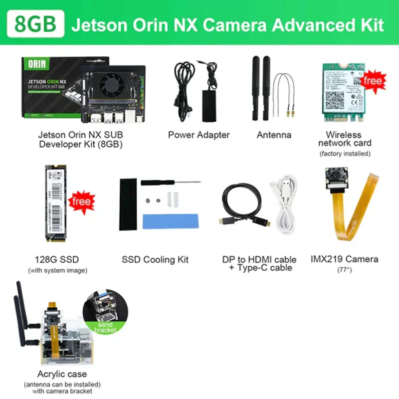 Jetson Orin NX SUB Developer Kit with 8GB/16GB RAM Based On NVIDIA Core Module For ROS AI Project Performance Deep Learner