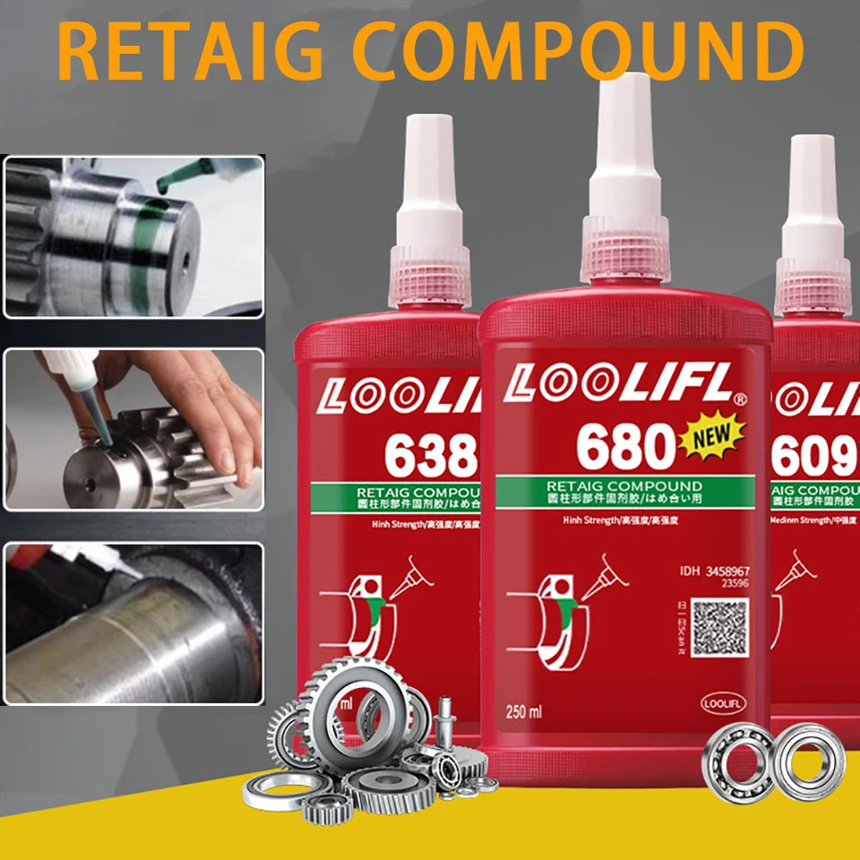 

250 мл 680 638 648 620 603 609 Loctite Клей для цилиндрических подшипников Крепежное уплотнение Анаэробный клей Зазор Фиксированный клей