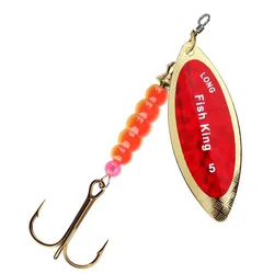 FISH KING-señuelo giratorio, 4,5g/7,0g/12,5g/17,5g/27g, señuelos tipo cuchara, señuelo de pesca de Metal, cebo duro para lubina con anzuelos para pesca de Lucio