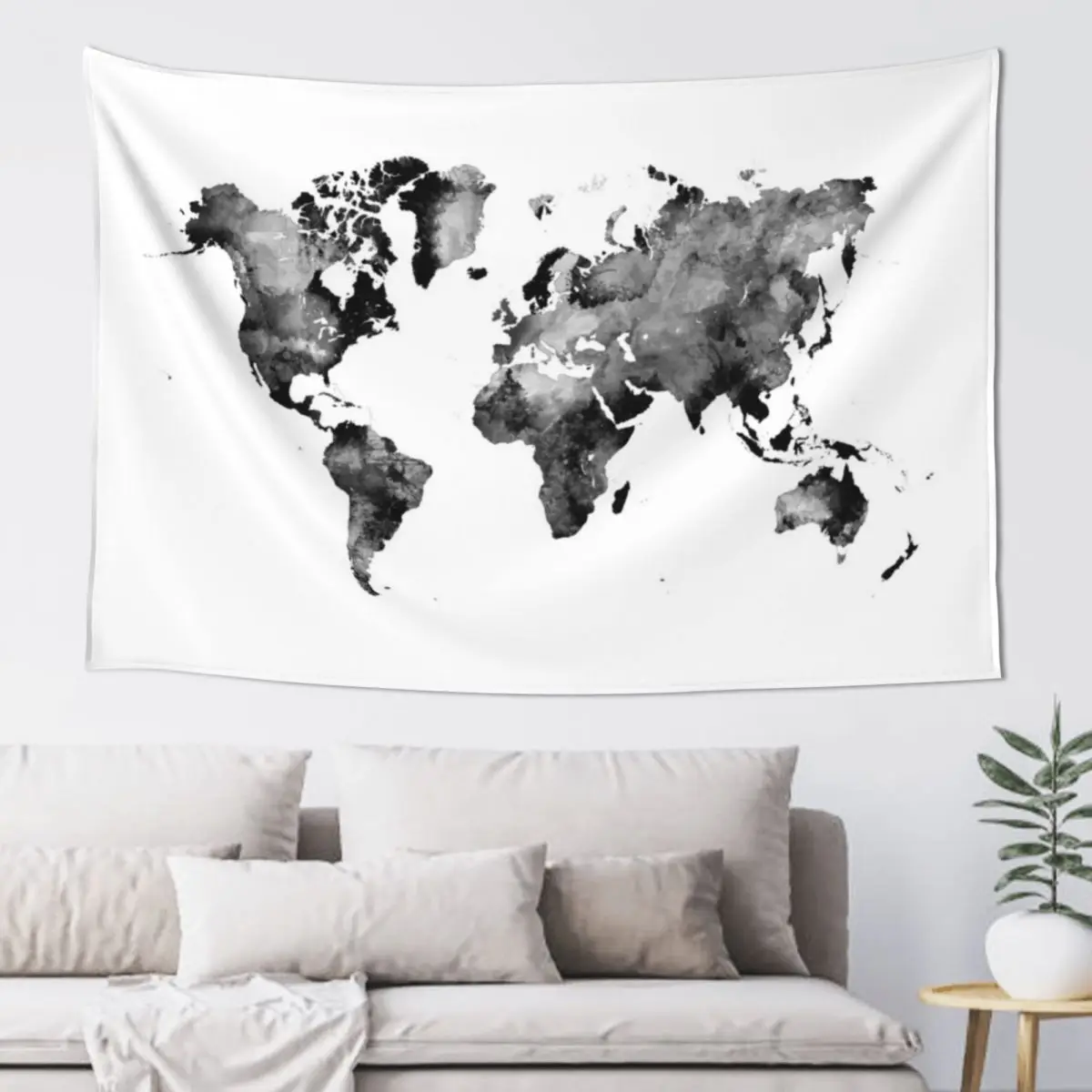 map black and white #map #world Tapestry Wall Coverings Decorative Paintings Decoration Wall Tapestry