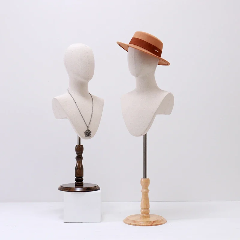 Head model female wig display stand hat silk scarf window cos wig photo head model props