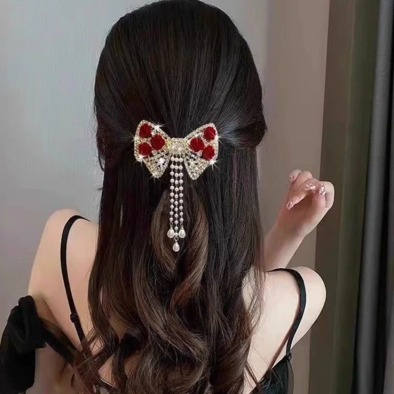

Ladies Exquisite New Headwear Barrettes Hair Accessories for Women Girls Butterfly Flowers Pearls Rhinestone Tassels Hair Clips