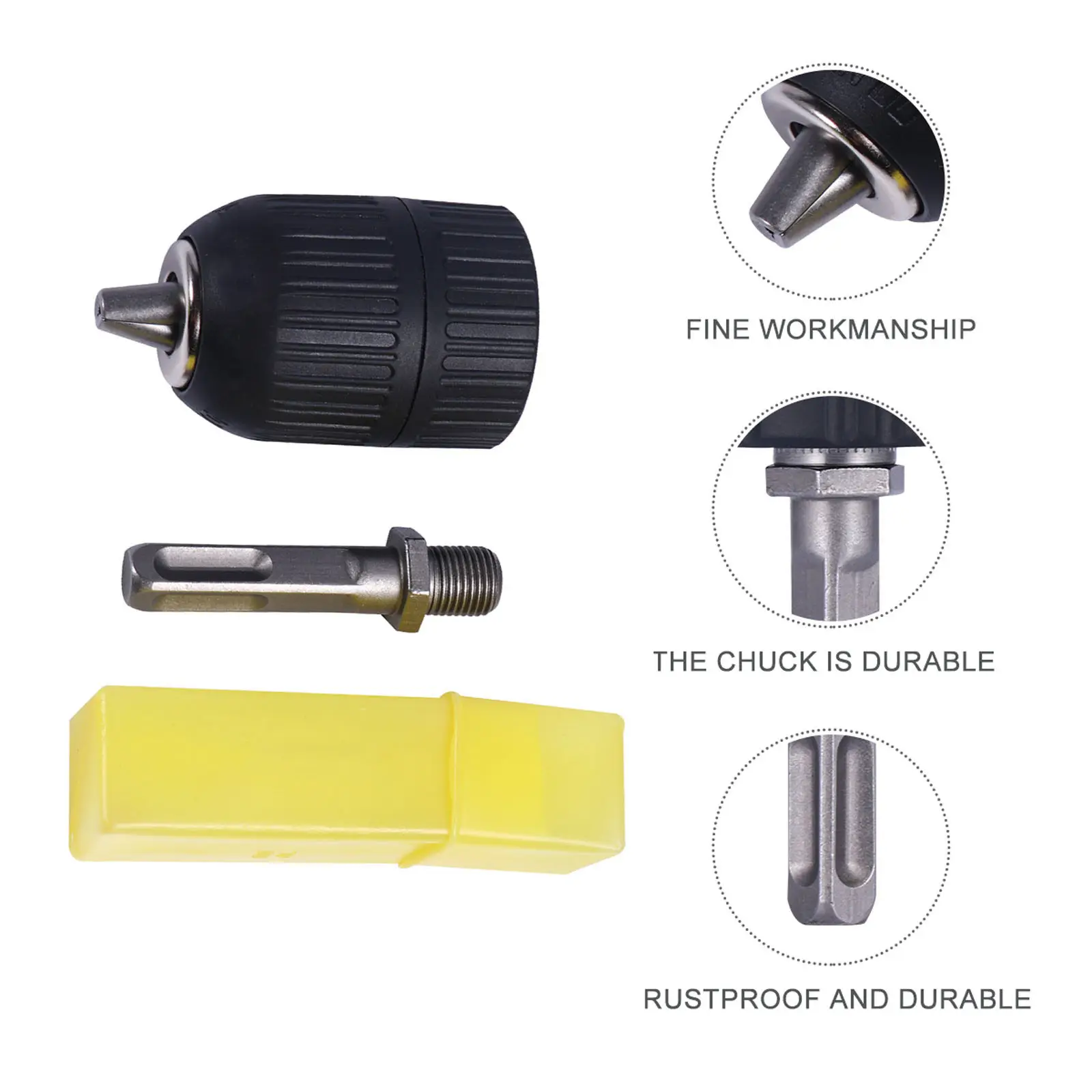 Metal Impact Driver Drill Chuck For Electric Drill Conversion Mechanic Square Handle 2-13Mm Hammer Adapter Keyless
