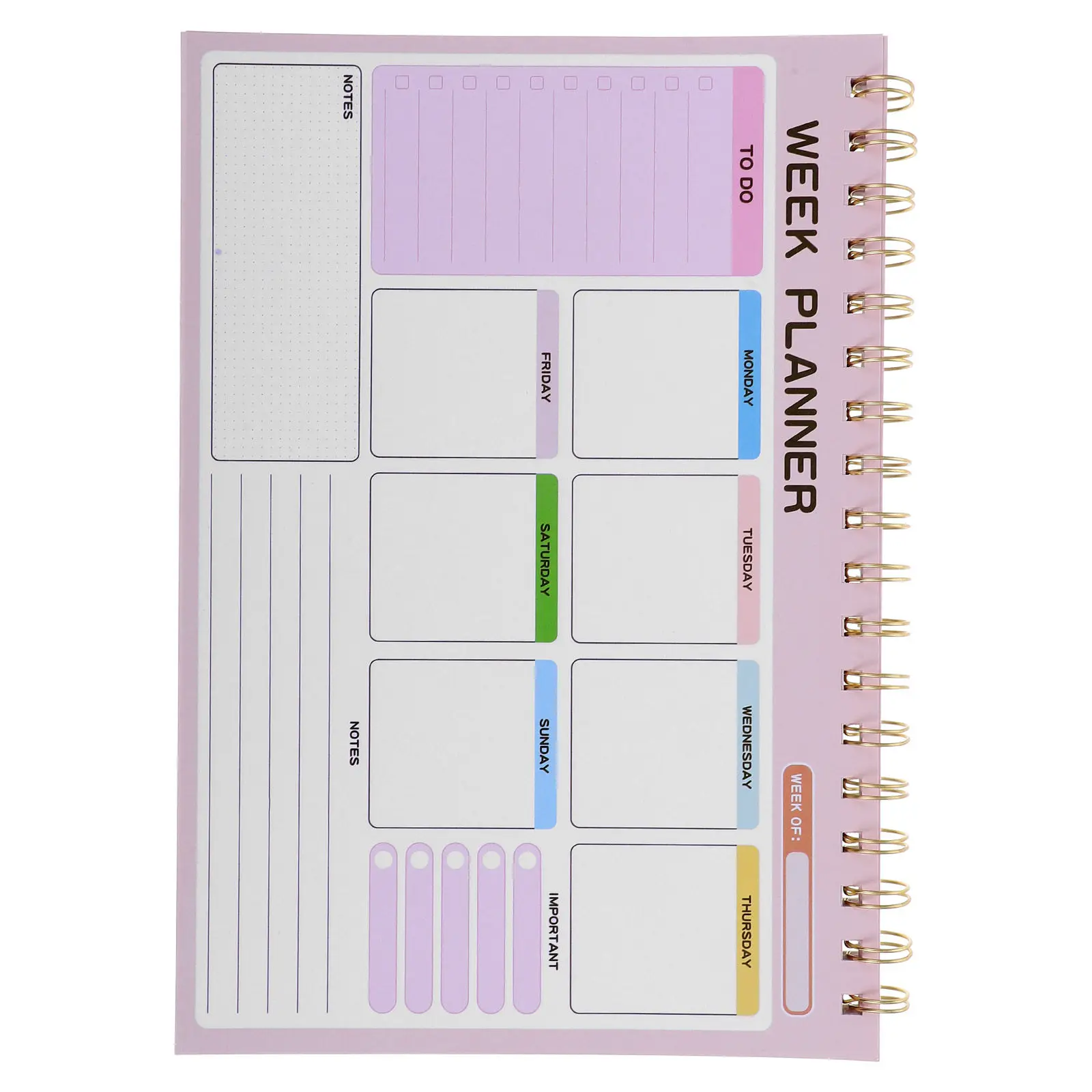 

Spiral Bound Weekly Planner Notebook with Twin Wire Binding Elegant Clean Design Ample Writing Space for Office Daily Task