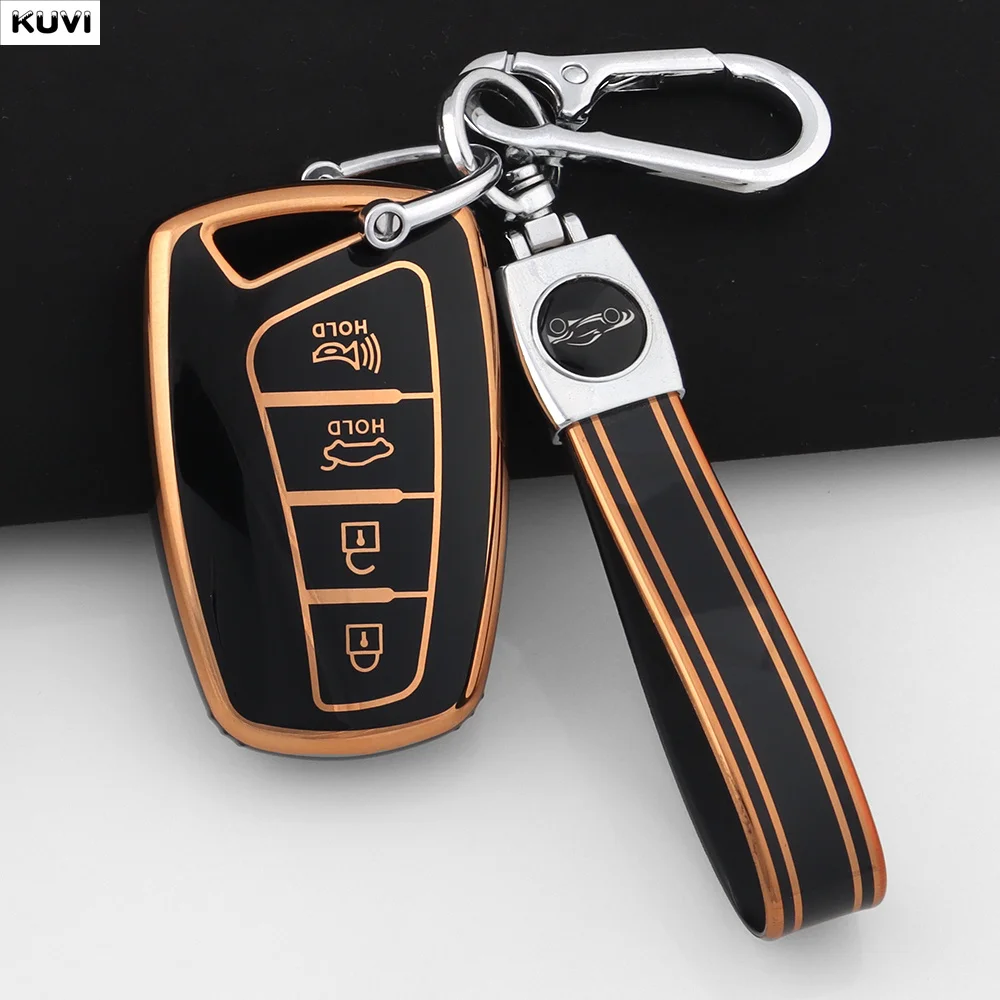 TPU Autoschlüssel-Schutzhülle für Hyundai Grandeur HG Sedan Genesis G80 Santa Fe 3DM Grand SantaFe 2018 IX45 EQUUS Azera