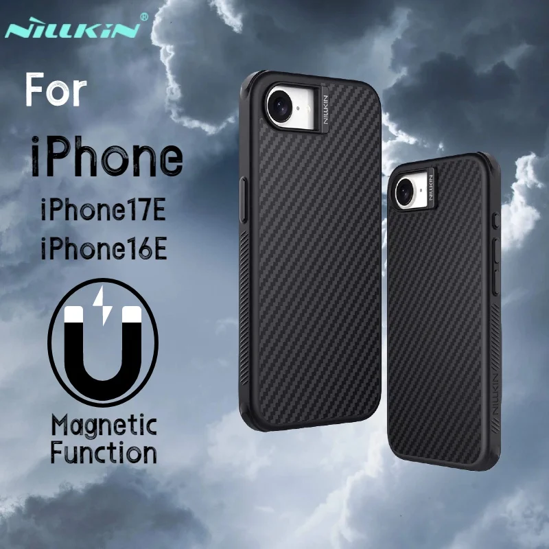 Nillkin for iPhone 17e iPhone 16e Case Camera Slide Protect Synthetic Fiber Pro for Magnetic Back Cover Lens Protection Case