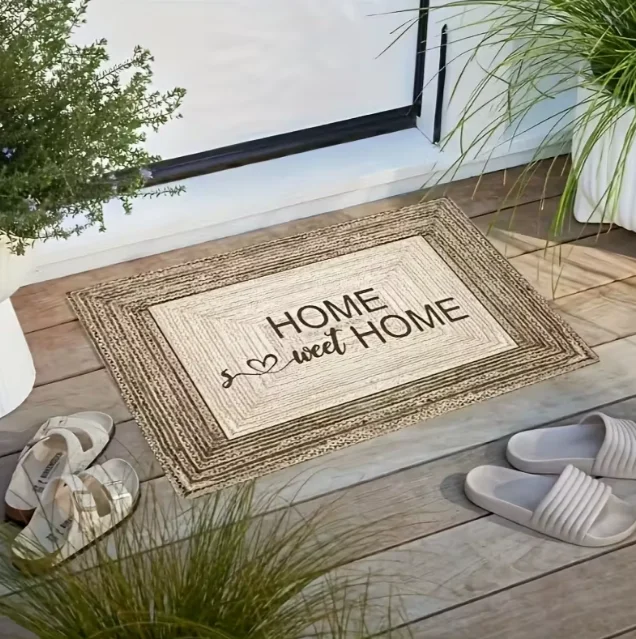 Welcome Home Door Mat with Anti Slip Bottom Back Suitable for Decorative Floor Mats in Bedrooms Kitchens Bathrooms and Entrances