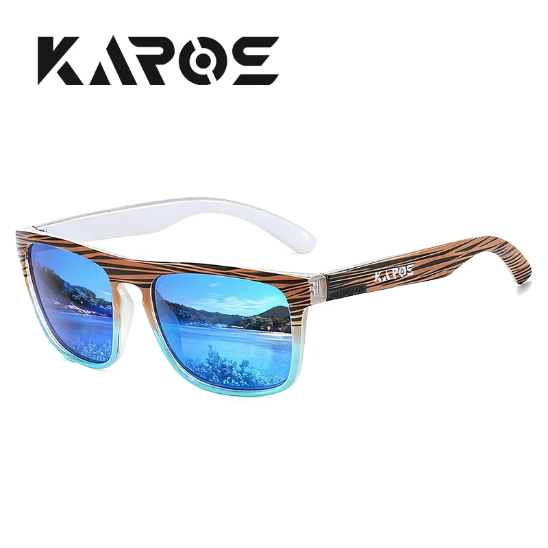 نظارات شمسية مستقطبة بإطار مموه من KAROS للرجال والنساء، نظارات رياضية خارجية ملفوفة لصيد الأسماك والقيادة والتنزه والتخييم