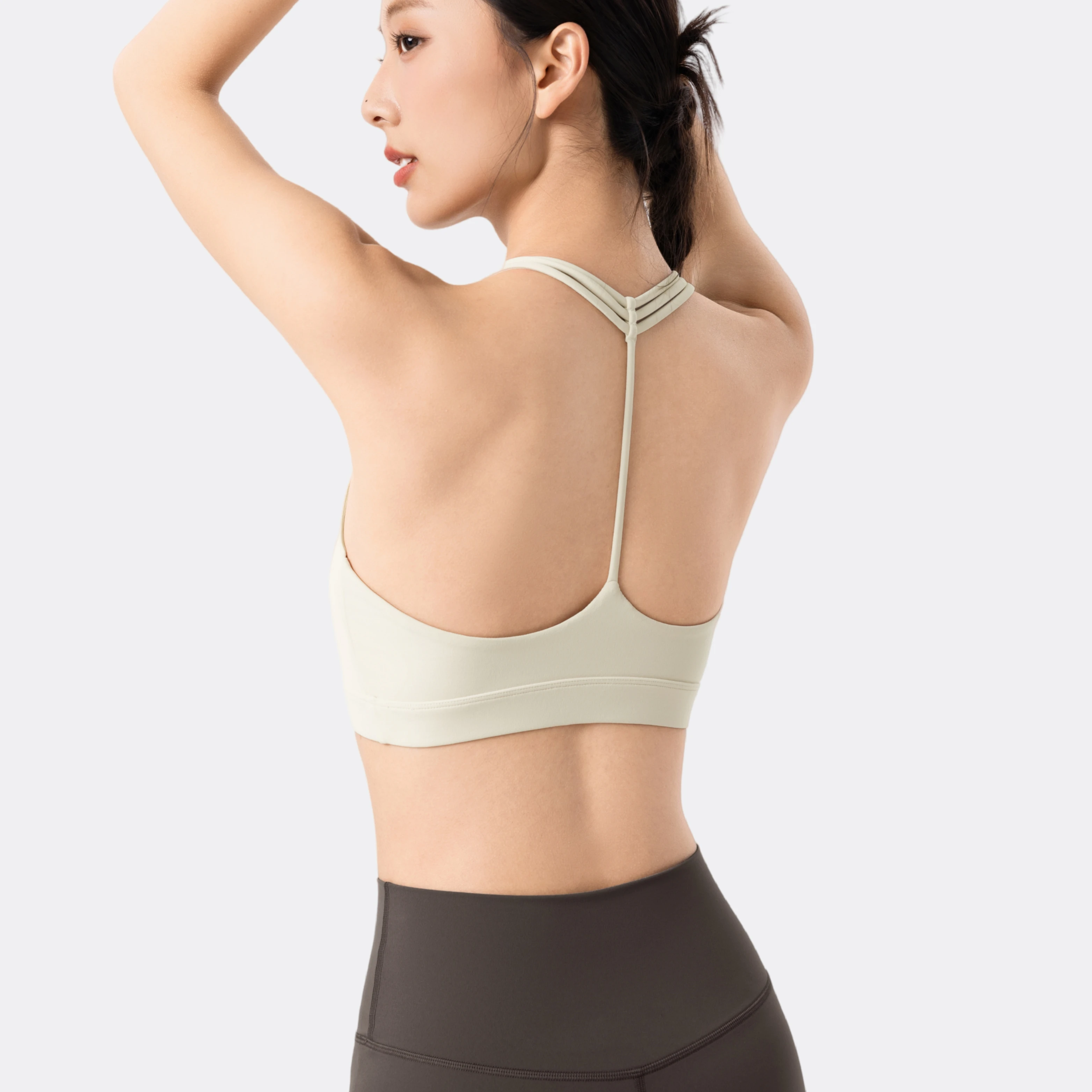 

Fitness Yoga Bras for Women 2025 New Thin Strap Beauty Back Sports Bra Fixed Cup Sexy Gym Vest Workout Top Comfortable Yoga Tops