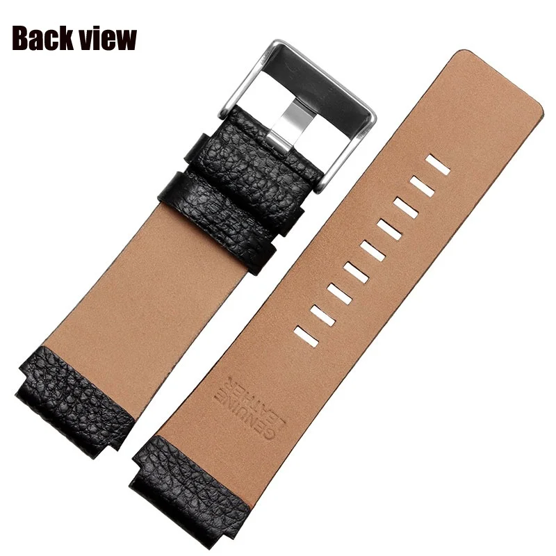 30X22mm Convex Mouth Genuine Leather Watchband for Diesel DZ1089 DZ1123 DZ1132 Replacement Watch Strap Belt Black Brown White