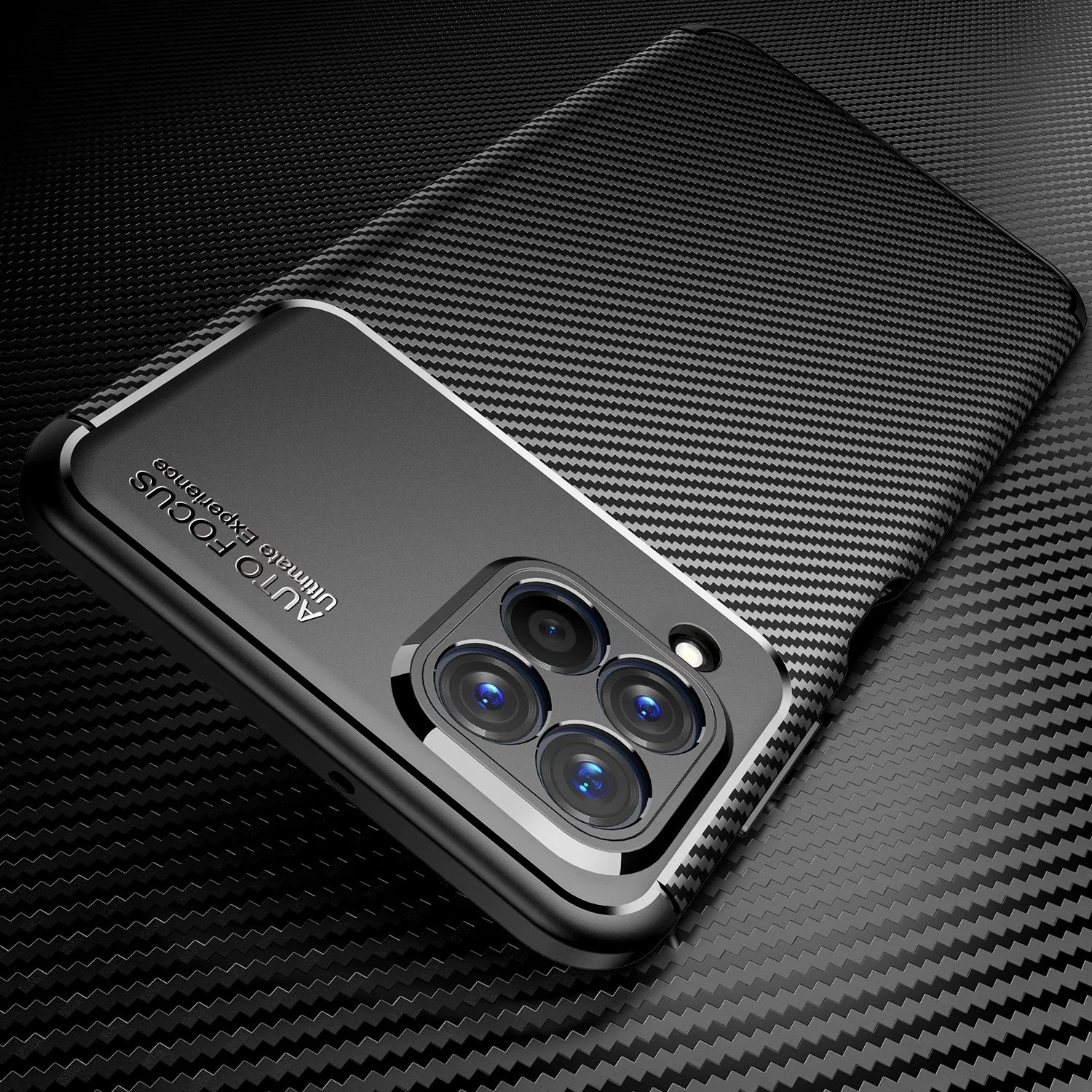 Luxury Carbon Fiber Texture TPU Bumper Shockproof Case For Samsung Galaxy M53 M33 M23 5G F23 M32 Global Protective Back Cover