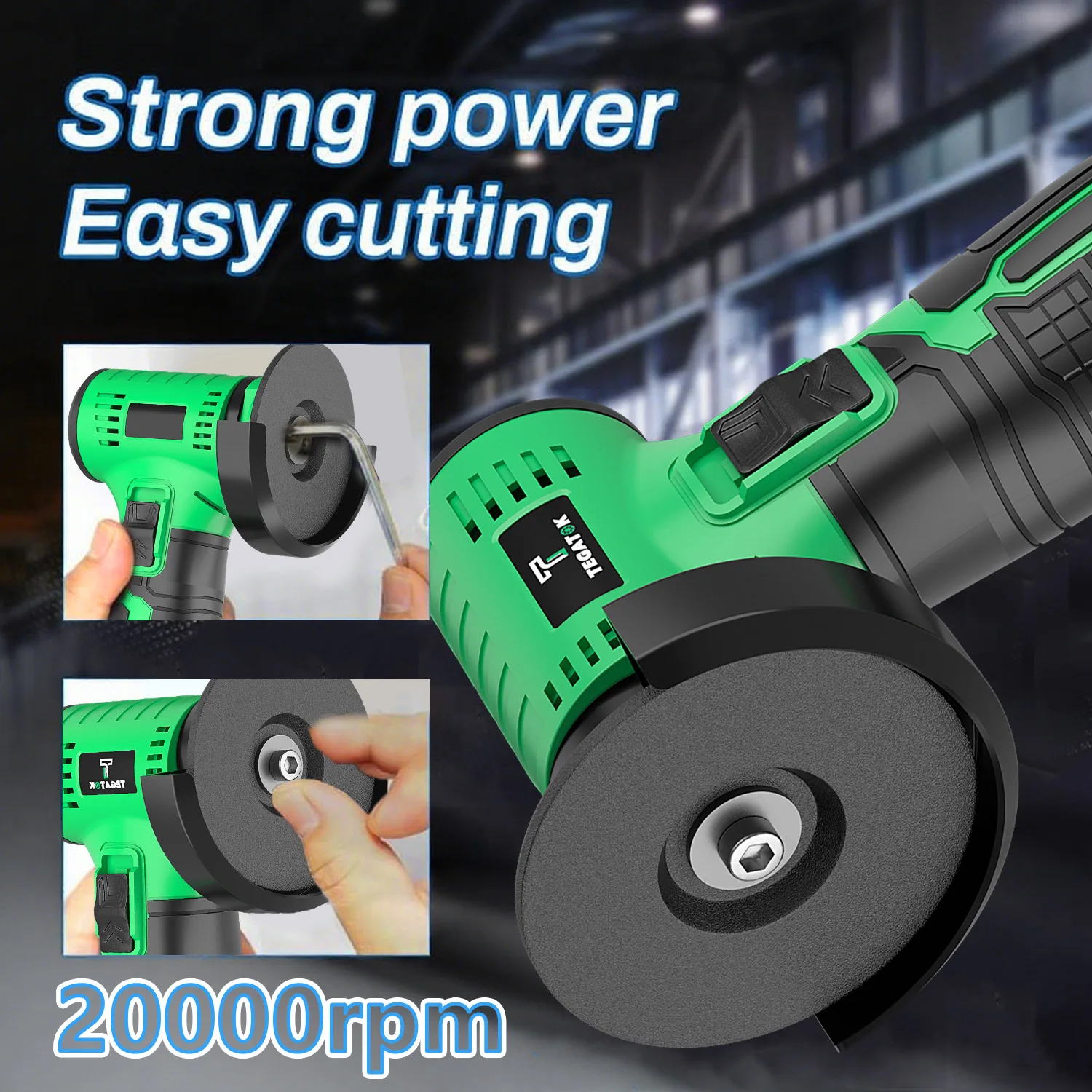 Amoladora angular eléctrica de 20000RPM, herramienta de pulido, Mini máquina cortadora portátil inalámbrica, batería recargable de 12V