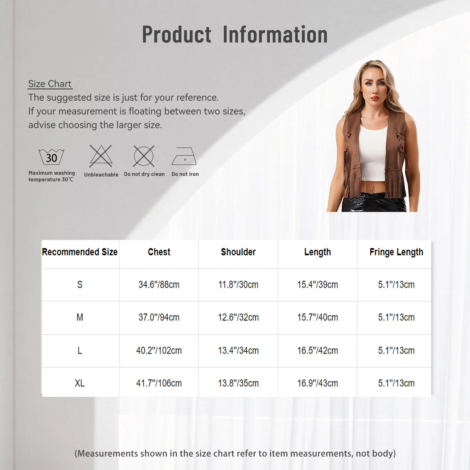 Womens 70s Hippie Cowgirl Cropped Tank Top Open Front Tying Decor Tassel Trim Cardigan Vest Disco Dance Vintage Party Costume