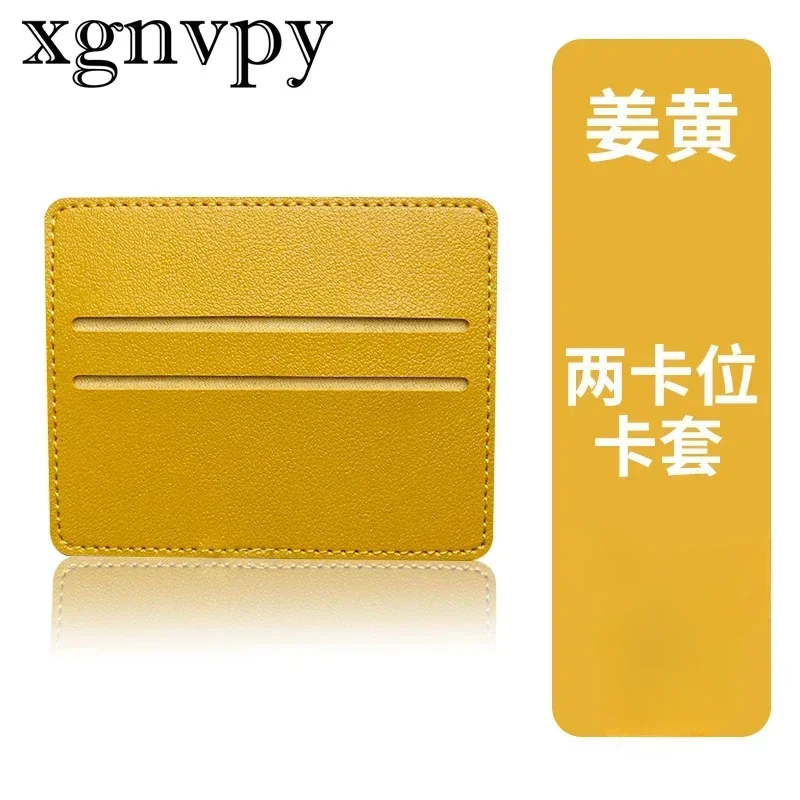 Xgnvpy New Fashion Exquisite Multi-card Bag Female Portable Bus Card Set Pure Color Simple