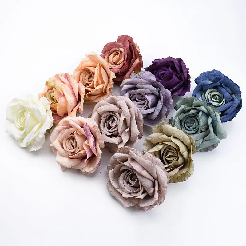 100pcs Silk Rose Artificial Flower Christmas Home Outdoor UV protection garden wall Wedding wall DIY Gift box Hotsale Decoration