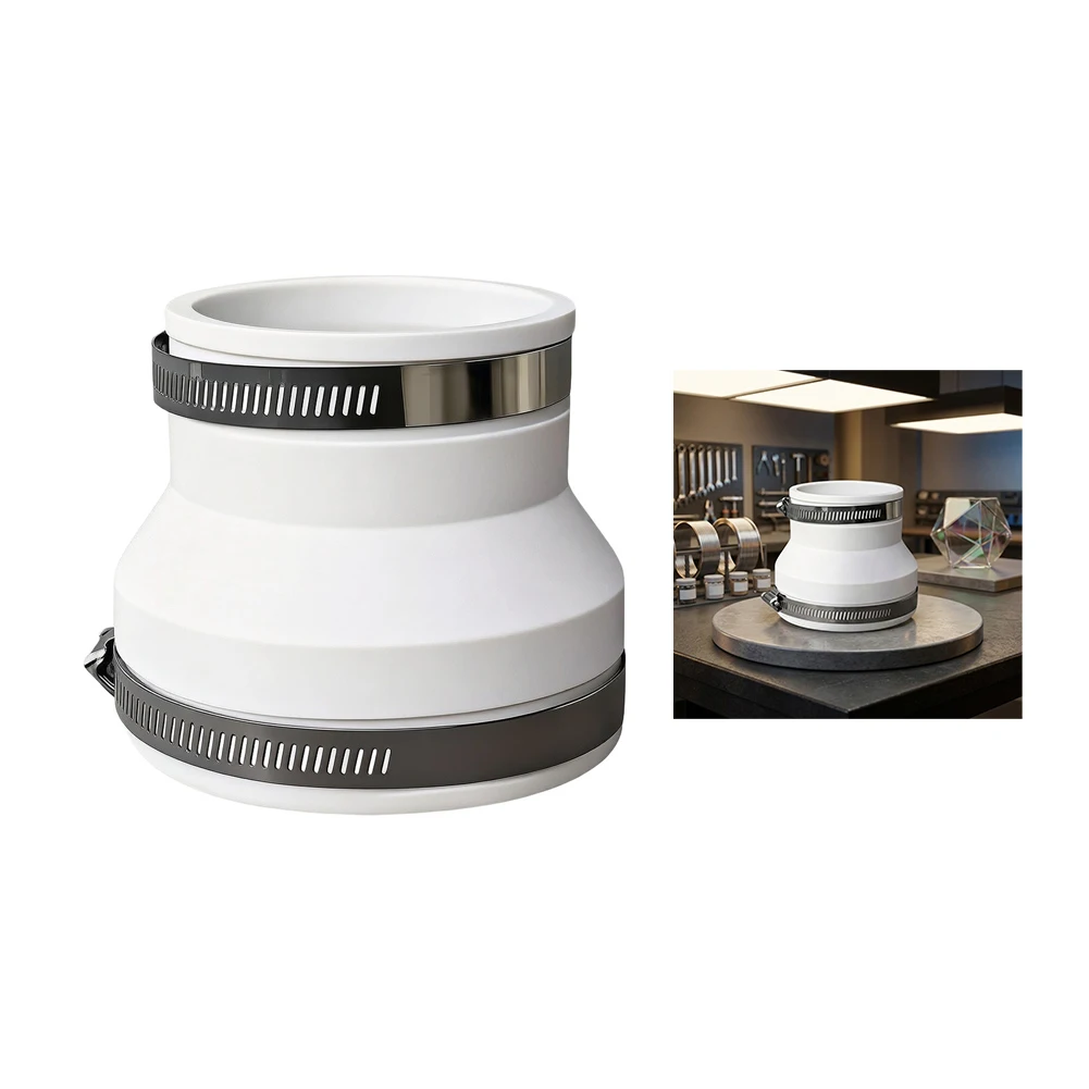 White Flexible Duct Reducer Shock-absorbing Design Sealed Construction Easy Installation For ABS And PVC Pipes